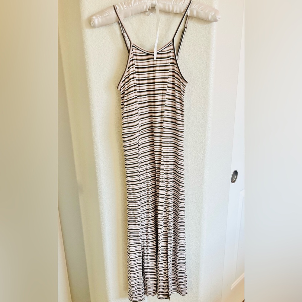 art class Pink, Cream, Brown, Dark Brown Striped Tank Maxi - Kids